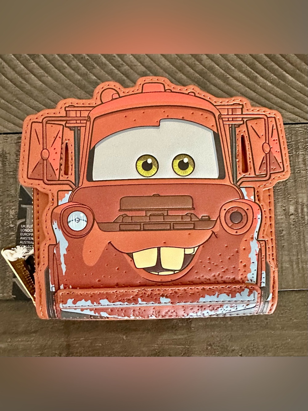 Loungefly Disney Pixar Cars Figural Mater GITD Accordion Wallet-a BoxLunch Excl.